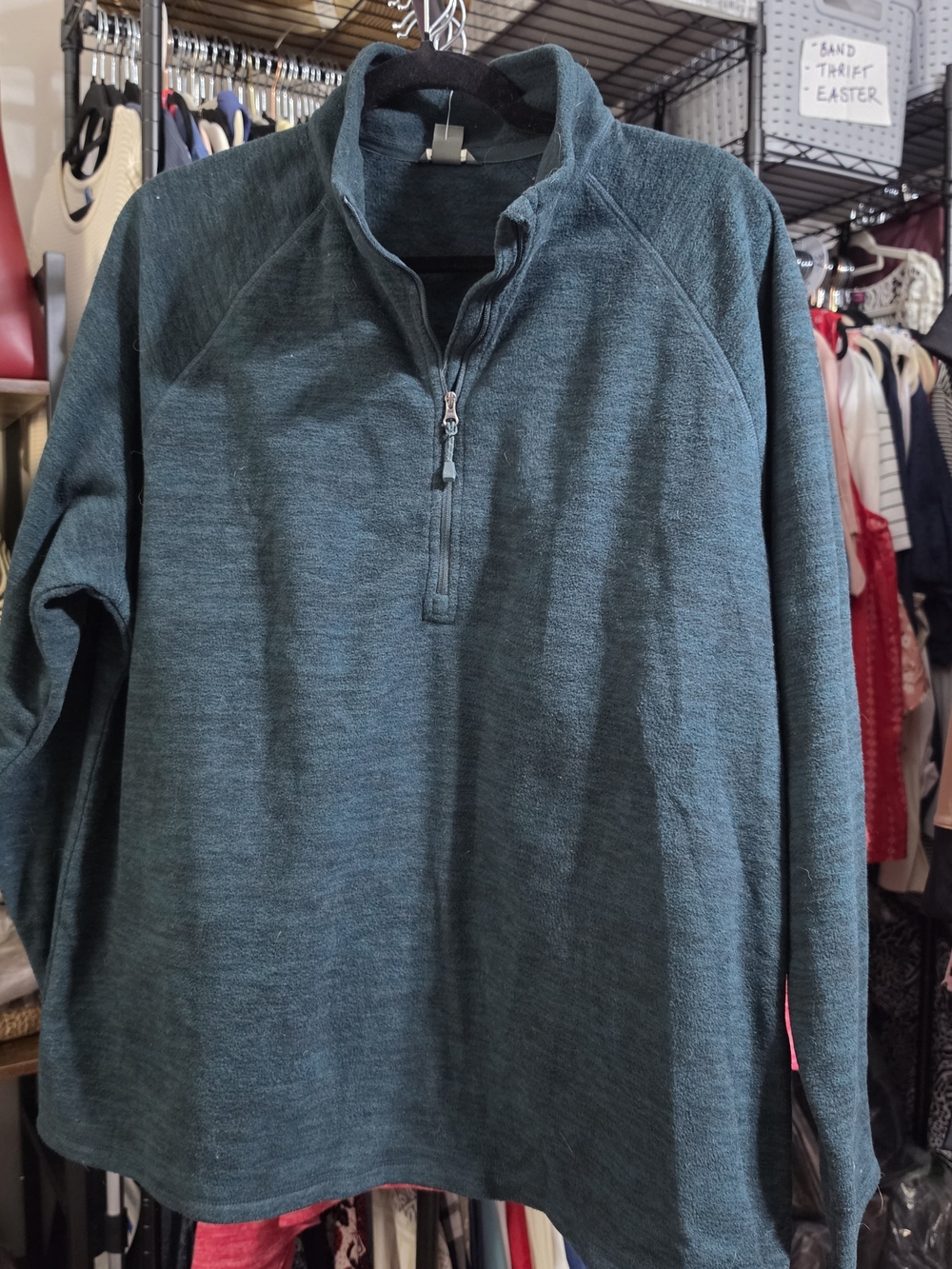 EDDIE BAUER Quarter-Zip Sweater Pullover - Teal Green